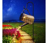 FOMYHEARD Lámparas Solares para Exteriores de Jardín, Regadera con Cadena de Luces LED Lámpara Solar, Luz de Regadera de Arte para Decoración de Jardín al Aire Libre Patio - Flor (con soporte)