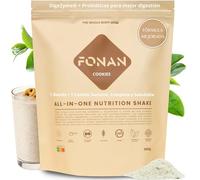 FONAN Batidos Sustitutivos de Comida y Desayuno con Enzimas DigeZyme y Probioticos - Batidos Saciantes Completos y Sanos con Proteina, Carbohidratos, Vitaminas, Minerales y Superalimentos COOKIES