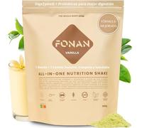 FONAN Batidos Sustitutivos de Comida y Desayuno con Enzimas DigeZyme y Probioticos - Batidos Saciantes Completos y Sanos con Proteina, Carbohidratos, Vitaminas, Minerales y Superalimentos VAINILLA
