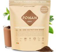 FONAN Batidos Sustitutivos de Comida y Desayuno con Enzimas DigeZyme y Probioticos - Batidos Saciantes Completos y Sanos con Proteina, Carbohidratos, Vitaminas, Minerales y Superalimentos CHOCOLATE