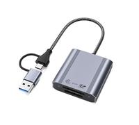 Foncent CFexpress - Lector de tarjetas tipo A y SD, adaptador de doble ranura USB 3.2 Gen 2 de 10 Gbps, lector de tarjetas de memoria USB-C y USB-A 2 en 1 para cámaras Sony, iPhone 17/16/15, MacBook