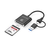 Foncent CFexpress - Lector de tarjetas tipo B de 10 Gbps, USB 3.2 Gen 2, adaptador dual USB-C y A, lector de memoria OTG de alta velocidad para iPhone 17/16/15, MacBook, iPad, Android, Windows y Linux