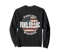 Fond du Lac Wisconsin, Bandera Americana Vintage Sudadera