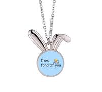 Fond Of You Crush On You Art Deco - Collar con colgante de conejo de moda