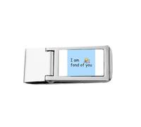 Fond of You Crush On You - Cartera de bolsillo de acero inoxidable con clip para dinero, diseño Art Deco