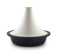 Fonderie 1890 Tajine Hierro Esmaltado ASILAH, Tazón Hierro Esmaltado, Tapa Fundido, Tajines y Cuscús, Capacidad 2,5 L, Beige