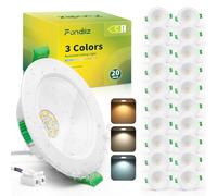Fondiiz 20 Pack Downlight LED Techo Empotrable, 4W 570LM Foco Empotrable LED Techo Blanco Cálido 3000K Blanco Neutro 4500K Blanca Frío 6000K, IP44 Ojos de Buey led para techo Baño, Corte 68mm-80mm