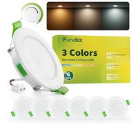 Fondiiz 6 Pack Focos LED Interior Techo Regulable, 3.5W 340LM Downlight LED Techo Empotrable Luz Calida Luz Neutra luz Frío, IP44 Ojos de Buey Extraplano per Baño, Corte 55mm-68mm