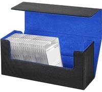 Fondlife Caja de Almacenamiento de Cartas para más de 800 Tarjetas, Cajas de Baraja Magnéticas Premium de Cuero PU, Compatible con Juegos de Cartas Coleccionables(Azul)