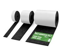 Fondlife Fieltro autoadhesivo, 150 x 40 cm, fieltro autoadhesivo de 2 mm, para muebles, almohadillas de fieltro autoadhesivas para sofá, patas de mesa, bricolaje (negro, juego de 3 rollos (150 x
