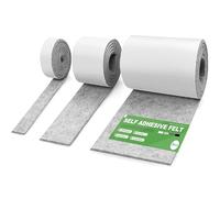 Fondlife Fieltro autoadhesivo, 150 x 40 cm, fieltro autoadhesivo de 2 mm, para muebles, almohadillas de fieltro autoadhesivas para sofá, patas de mesa, bricolaje (gris claro, juego de 3 rollos (150 x