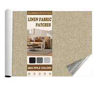 Fondlife Parches de tela de lino autoadhesivos (200 * 40cm-Beige Oscuro)