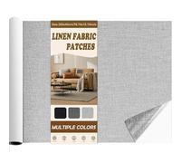 Fondlife Parches de tela de lino autoadhesivos (200 * 40cm-Gris Claro)