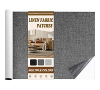 Fondlife Parches de tela de lino autoadhesivos (200 * 40cm-Gris Oscuro)