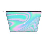 Fondo Abstracto Holográfico En Neón Pastel, Bolsa de artículos de tocador Bolsa de Maquillaje Bolsa de cosméticos Bolsa de artículos de tocador de Viaje portátil