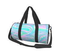 Fondo Abstracto Holográfico En Neón Pastel, Bolsa de Viaje de Gran Capacidad, Bolso Redondo, Bolsa de Viaje Deportiva, Bolsa de Mano, Bolsa de Fitness