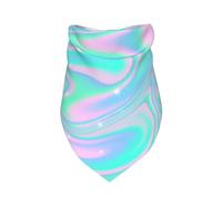 Fondo Abstracto holográfico en neón Pastel,Bufanda con Babero y Capucha Triangular Bufanda Ajustable para Mascotas Capucha Lavable Adecuada para Perros y Gatos pequeños, medianos y Grandes