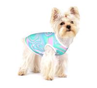 Fondo Abstracto holográfico en neón Pastel,Camiseta de algodón sin Mangas para Mascotas, Chaleco Transpirable, Suave y elástico para Cachorros,S