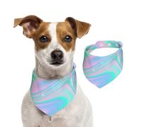 Fondo Abstracto holográfico en neón Pastel,Pañuelos de algodón para Perros, Bufandas Ajustables para Mascotas,L