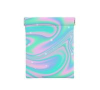 Fondo Abstracto Holográfico En Neón Pastel, Squeeze Top Wallet Bolsa de Almacenamiento para Mujer Monedero pequeño Bolsa de Cambio