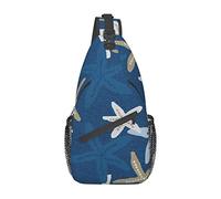 Fondo Azul Starfish A Red Rose Sling Bag, Mochila de Hombro Paquete de Pecho Causal Crossbody Daypack para Mujeres Hombres Senderismo Viajes