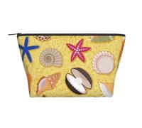 Fondo De Arena De Playa con Conchas De Mar, Bolsa de artículos de tocador Bolsa de Maquillaje Bolsa de cosméticos Bolsa de artículos de tocador de Viaje portátil
