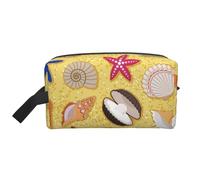 Fondo De Arena De Playa con Conchas De Mar, Bolsa de Maquillaje Bolsa de cosméticos Bolsa de artículos de tocador de Viaje portátil Organizador de Bolsa de Maquillaje