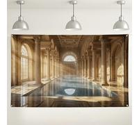 Fondo de arquitectura vintage, fondo de fotografía de interior de mármol, decoración elegante de eventos para fiestas, diseño atemporal para todas las estaciones, 71 x 43 pulgadas