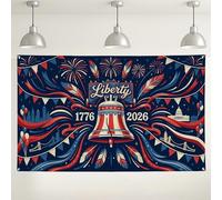 Fondo de celebración de la libertad, decoración patriótica de fiesta rojo, blanco y azul, 4 de julio, fondo de fotos para interiores y exteriores para eventos y festivales, 71 x 43 pulgadas