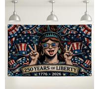 Fondo de celebración, decoración vintage retro de la bandera de Estados Unidos, fondo de fiesta rojo y azul para interiores y exteriores para eventos del Día de la Independencia, 71 x 43 pulgadas