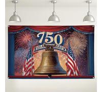 Fondo de celebración del Día de la Independencia, diseño patriótico festivo de fuegos artificiales, decoraciones de fiesta de color rojo, azul y dorado para eventos, fondo de fotos del 4 de julio, 71