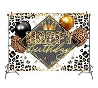 Fondo de cumpleaños de leopardo, Doyomtoy Guepardo Tema Party Fotohintergrund para Leopard Cumpleaños Fiesta Fotografía Fondo Decoración 150 x 100 cm