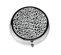Fondo De Diseño De Patrones Sin Fisuras De Leopardo, Pastillero, Pastillero redondo Pequeño contenedor de pastillas Organizador de pastillas de viaje