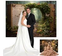 Fondo de Doble Cara Estilo Libro de Cuentos de Hadas y jardín Secreto, 7x5 pies, para fotografía y Cabina de Fotos de Estudio