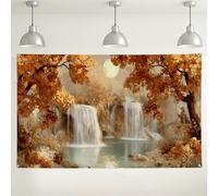 Fondo de escena de cascada de otoño, fondo de fotografía de naturaleza rústica, decoración otoñal para exteriores e interiores para eventos de otoño, decoraciones de fiesta de Acción de Gracias, 71 x