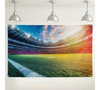 Fondo de estadio de fútbol, fondo dinámico de fotografía de arena deportiva, decoraciones de eventos para juegos de fútbol, suministros de fiesta en interiores y exteriores, 71 x 43 pulgadas
