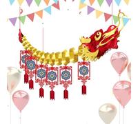 Fondo de festival de primavera - Juego de decoración del año del dragón, pancarta creativa del festival de primavera 2024 - Año de fotografía, pancarta de fondo de la suerte, adornos colgantes