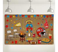 Fondo de fiesta de fútbol, decoraciones coloridas de celebración deportiva, fondo divertido para el día del juego para eventos en interiores y exteriores, suministros de otoño para portón trasero de