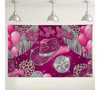 Fondo de fiesta occidental con estampado de leopardo, decoración de bola de discoteca, divertido fondo de fotos para celebraciones de cumpleaños, tema de salida nocturna de niñas, 71 x 43 pulgadas
