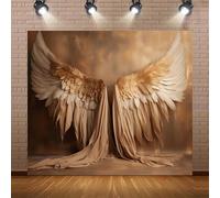Fondo de fondo de alas de ángel doradas, fondo de fotografía espiritual, alas de plumas de ensueño para cumpleaños, bodas, fiestas, retratos artísticos, accesorios de estudio (B, 150 x 210 cm)