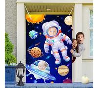 Fondo de Fotografía de Cara de Astronauta del Espacio, Ideal para Fiesta de Cumpleaños Espacial, Astronauta Fiesta Decoración, Accesorio Divertido para Fotos Temáticas