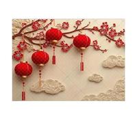 Fondo de fotografía de Festival de Primavera de Feliz Año Nuevo Chino 2026, Danza del león, Linterna Dorada roja, telón de Fondo Tradicional, decoración de Fiesta(AZ439-16,200x150 CM)