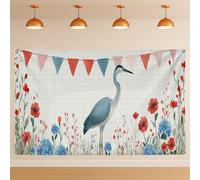 Fondo de fotografía de garza botánica, decoración de pared elegante de naturaleza, fondo de imagen de celebración para interiores y exteriores, fiesta de jardín de primavera, 71 x 43 pulgadas