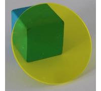 Fondo de fotografía de Producto Redondo acrílico Transparente for fotografía de Joyas, cosméticos, Maquillaje, Soporte de exhibición de Productos, Grosor de 3 mm/0,12 Pulgadas(Yellow,Dia8cm/3.15in)