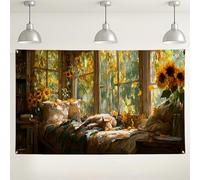 Fondo de fotografía decorativo inspirado en la naturaleza otoñal, decoración cálida del hogar, suministros de fotomatón de temporada de otoño, 71 x 43 pulgadas