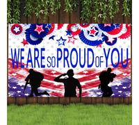 Fondo de fotografía patriótica de soldado patriótico orgulloso de ti con bandera estadounidense de 4 x 6 pies, para el Día de los Veteranos, Día de los Caídos, Día de la Independencia, Día de la