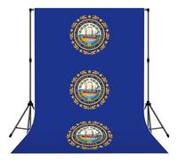Fondo de fotos con impresión de la bandera del estado de New Hampshire de 5 x 7 pies, tela de fondo sin costuras para fotografía de estudio y retrato (sin soporte)