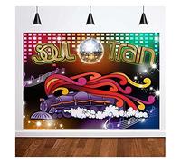 Fondo de fotos con temática de tren del alma de los años 70 y 80, 7 x 5 pies, cantando a la antigua moda, discoteca, baile, graduación, fotografía, telón de fondo Let's Glow Crazy in The Dark Neon