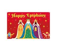 Fondo de fotos del Día de los Tres Reyes | Decoración de temporada de 6 x 5 pies, pancarta grande de fondo de vacaciones, para Navidad, iglesia, hogar, oficina, tienda, fiesta, ventana, sala de estar