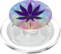 Fondo de Hoja de Marihuana con Hoja de Maceta púrpura y Verde PopSockets PopGrip para MagSafe